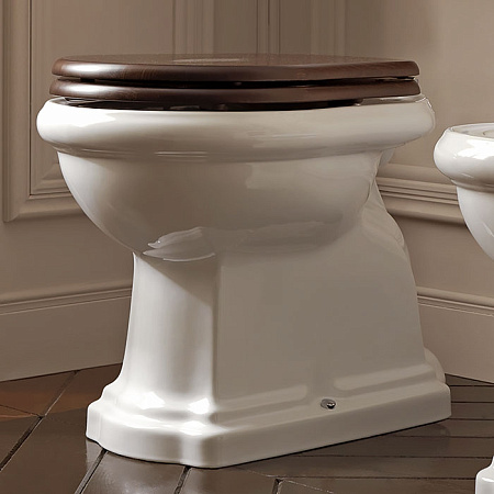 Унитаз приставной Kerasan Retro 101101 горизонтальный выпуск, фурнитура бронза