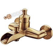 Смеситель Boheme Vogue 203-MR-W для ванны с душем, бронза/белый Murano