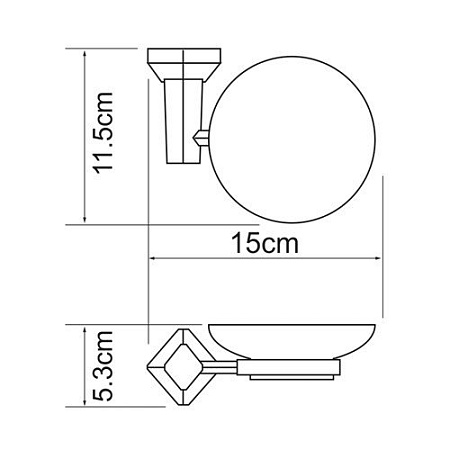 Мыльница WasserKRAFT Aller K-1129C керамика, хром