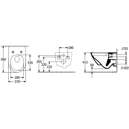 Унитаз подвесной Villeroy & Boch Subway 3.0 4670T901 безободковый, с микролифтом, alpin