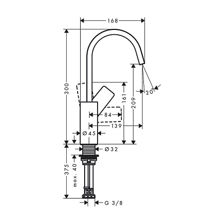 Смеситель Hansgrohe Vivenis 75032670 для раковины, черный матовый