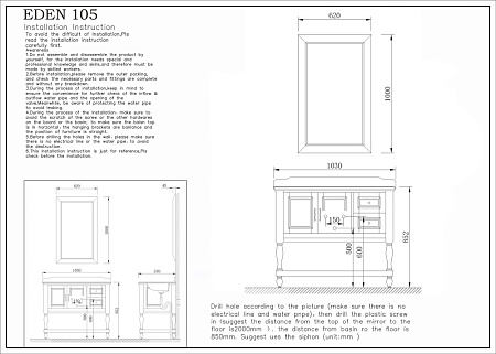 Раковина Tessoro Eden 105 BМ-8003B белый