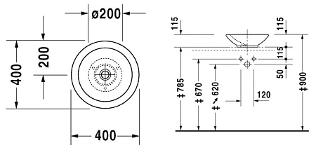 Раковина Duravit Bagnella 0451400000  40