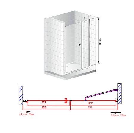 Душевая дверь в нишу Cezares Elena ELENA-B-11-90+90-C-Cr прозрачное стекло