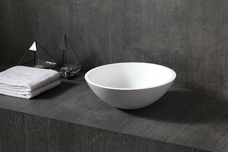 Раковина накладная ABBER Stein AS2608 белый матовый