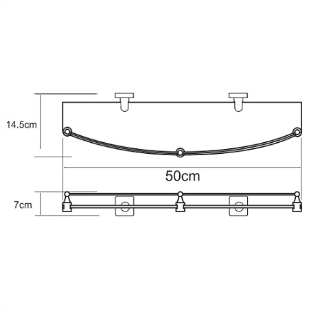 Полка WasserKRAFT Dill K-3944 хром