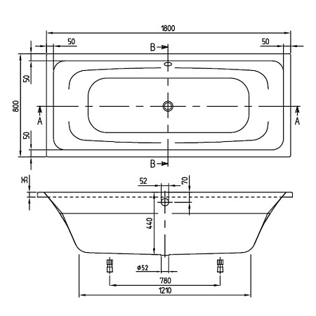 Ванна акриловая Villeroy & Boch Avento UBA180AVN2V-01 180х80 белый