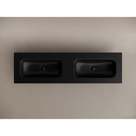 Раковина накладная Ceramica Nova Grace CN7023MBwx 161x45,7x13,7 без отв. под смес., черный матовый