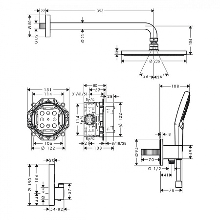 Душевой комплект Hansgrohe Raindance S 27951000 хром