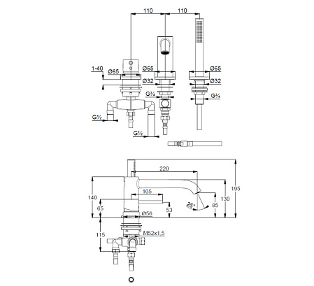 Смеситель Kludi Bozz 384480576 для ванны и душа, хром