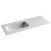 Раковина накладная Ceramicanova Grace CN7020 121x45,7x13,7 чаша слева, с отв. под смесит., белый