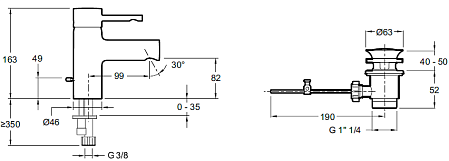 Смеситель Jacob Delafon Cuff E37041-CP для раковины