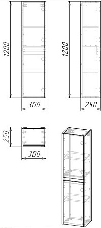 Шкаф-пенал Grossman Смарт 303011 30 велингтон/графит
