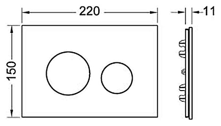 Лицевая панель Tece Loop Modular 9240679 рубиновая