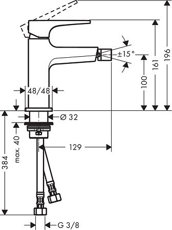 Смеситель Hansgrohe Metropol 32520000 для биде, хром