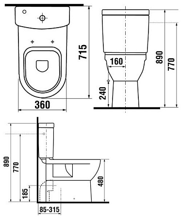 Унитаз-компакт Jika Mio 8247160000001 высокий, нижний подвод