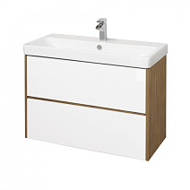 Тумба с раковиной Aquaton Сканди 1A251901SDZ90 90 2 ящика, белый/дуб рустикальный