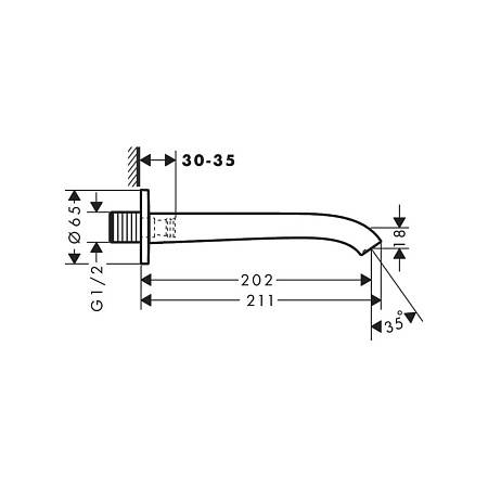Излив Hansgrohe Vivenis 75410000 для ванны с душем, хром