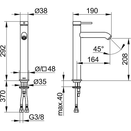 Смеситель Keuco Ixmo Soft 59510372100 для раковины, черный матовый