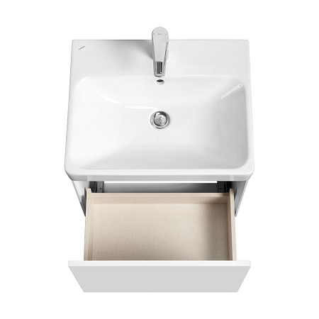 Тумба с раковиной Aquaton Асти 1A263101AX2B0 55 белый матовый/белый глянец