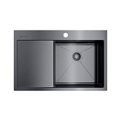 Кухонная мойка Omoikiri Akisame 78-GM-R 78х51 вороненая сталь