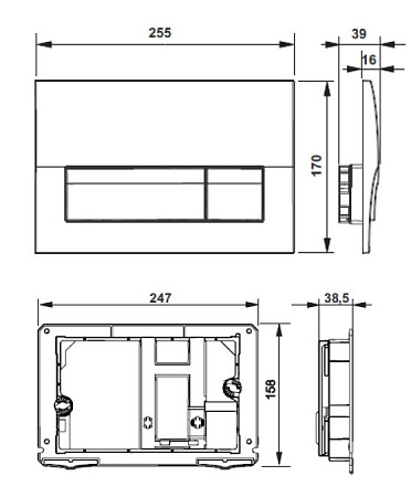 Кнопка смыва Roca Active 8901130B1 хром глянцевый