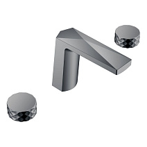 Смеситель Boheme Venturo 150-SGM-DIAMOND для раковины, ручка Diamond, оружейная сталь глянцевая