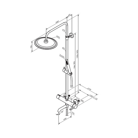 Душевая стойка Damixa Scandinavian Pure 936740300 черный