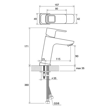 Смеситель Ravak 10° TD 014.00 X070062 для раковины