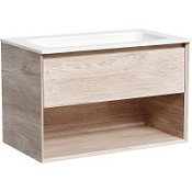 Тумба с раковиной Sancos Marmi 1.0 80 MR1.080EG 80 дуб галифакс натуральный/белый