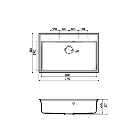 Кухонная мойка Omoikiri Daisen 78-LB-BL 78х51 чёрный