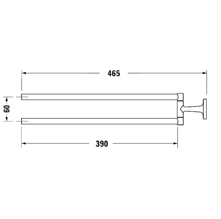 Полотенцедержатель  Duravit Starck T 0099414600 46.5 двойной, черный матовый