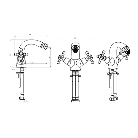 Смеситель Boheme Brillante Presente 356 для биде, хром