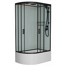 Душевая кабина Frank F412/2R М Black 120x180 стекло матовое, черный