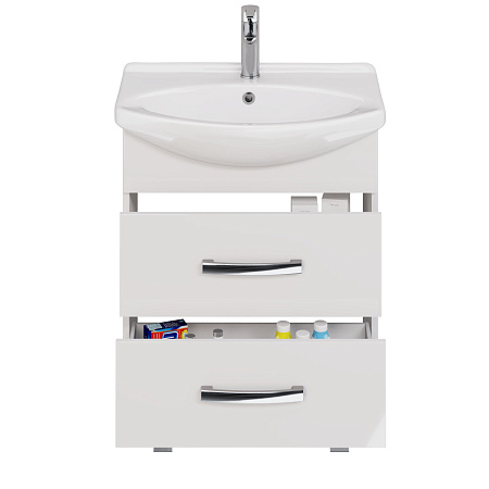 Тумба под раковину Dreja Alda 99.0404 65 белый глянец