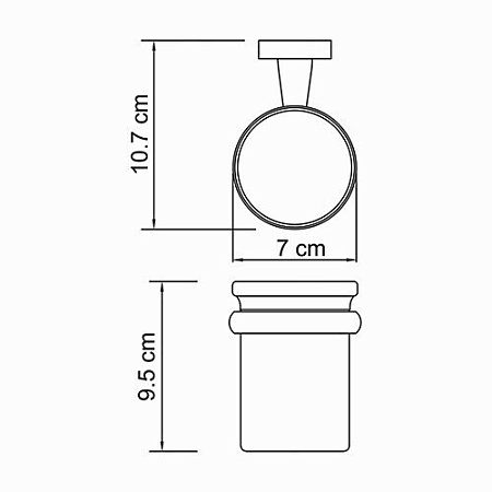 Стакан WasserKRAFT Lippe K-6528 одинарный, хром/матовое стекло