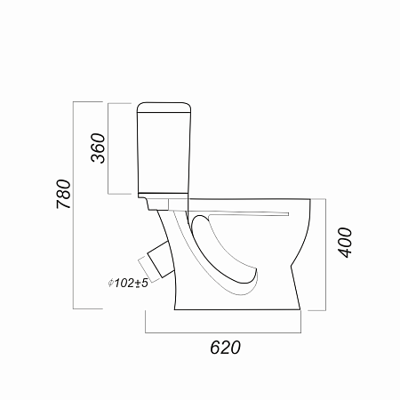Унитаз-компакт Sanita Luxe Стандарт Эконом SDTSACC01090112 белый