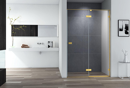 Душевая дверь Cezares Bellagio BELLAGIO-B-12-100-C-BORO прозрачный/брашированное золото