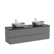 Тумба с раковиной и столешницей Sancos Folk 160 FL80GS+TT160A1X Grey soft/Black Sky