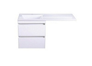 Тумба с раковиной подвесная El Fante Даллас 120 L 2 ящика, пленка, белый