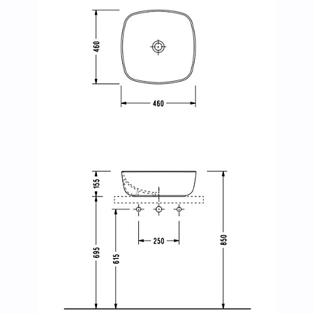 Раковина Serel 3049 46х46 белый