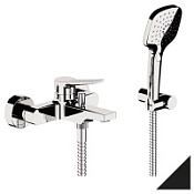 Смеситель Remer Slash SL02NO для ванны с душем, черный матовый