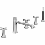 Смеситель Cisal Cherie CX0002606T на борт ванны, на 5 отверстий, хром/черный матовый