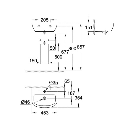 Раковина Grohe Bau 39424000 45 см