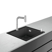 Мойка кухонная Hansgrohe 43217000 51x56 искусственный гранит, смеситель хром
