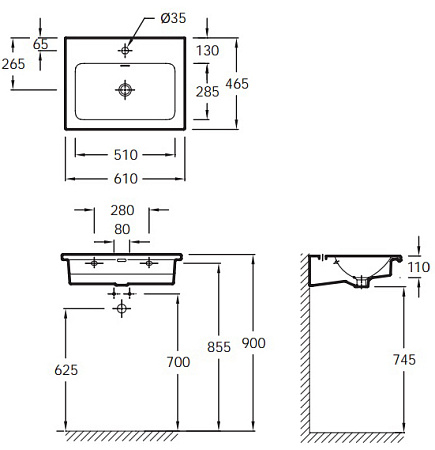 Раковина Jacob Delafon Vox EB2105-DD2 60х46 серая