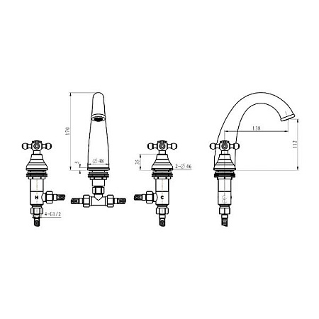 Смеситель Boheme Royal 277-Royal для раковины, хром