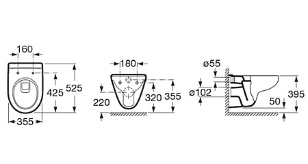 Чаша для унитаза подвесного Roca Victoria 34630300R