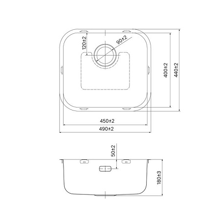 Мойка кухонная IDDIS Mate MAT53S0i77 53,3х43,3 хром