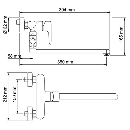 Смеситель WasserKRAFT Vils 5602L для ванны с длинным изливом, хром